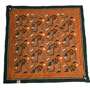 The Landmark Project "The Desert Dwellers" Cotton Bandana Scarf Rust/Green
